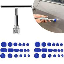 1 Set Of Car Dent Repair Tools • Silvery T-Shaped Handle With 36 Blue Car Dent Pull Tabs • Affordable Price • Sturdy And Durable • Industrial Grade Quality • Dent Repair Pull Tool • Car Dent Collision Repair Tool • Repairing Perfect Car Body - 1 - View 3