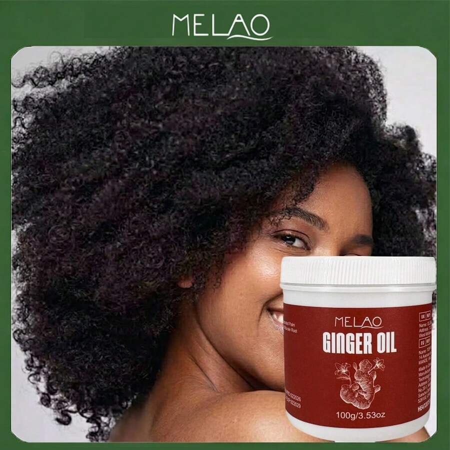 MELAO 100% Puro Olio di Zenzero Naturale Estratto a Freddo e Non Raffinato, Adatto per Cuoio Capelluto Secco e Capelli Crespi, Nutre Capelli Forti e Lucenti, Aumenta Morbidezza e Lucentezza, Cura Naturale dei Capelli, 100g/3.53oz - 100 g - Visualizzare 1