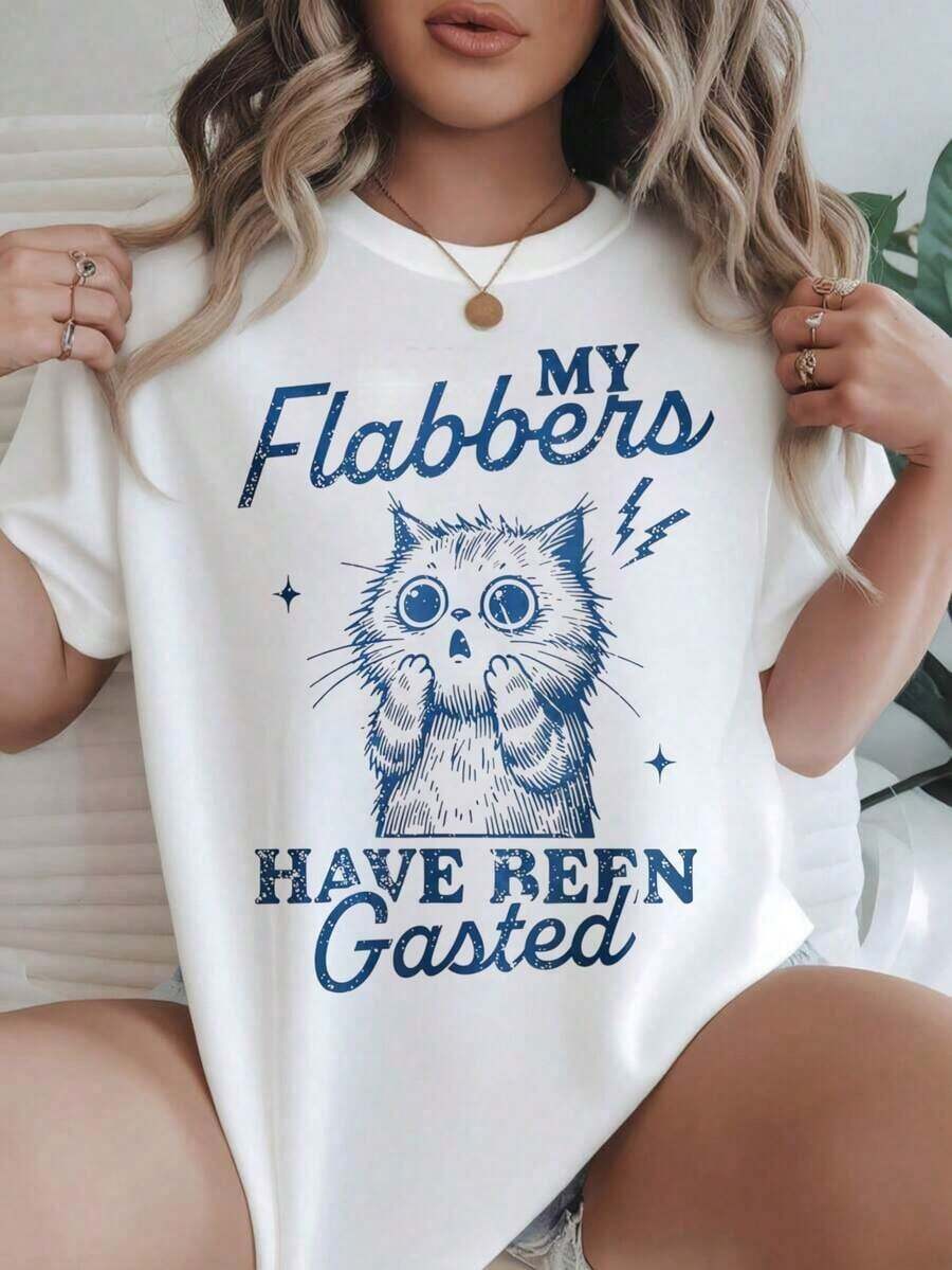 Women's Vintage Style Short Sleeve Casual T-Shirt - "My Flabbers Have Been Gasted" Cat Design, Round Neck, Summer Top, Machine Washable, Women's T-Shirts, Casual Wear, Modern Style, Comfortable Fit

BlackFashion - 白色 - 查看 1