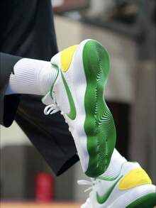 Nike Hyperdunk 2017: Giày bóng rổ cổ thấp đa năng, thoải mái, tăng cường độ bám (Trắng/Xanh lá cây) - Trắng Xanh - Xem 3