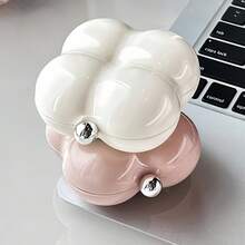 Cute Floral Pattern 7-Slot Portable Pill Case - Compact Medication Storage Box - White - View 3