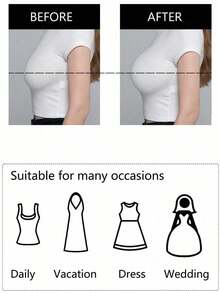 Reusable Invisible Nipple Covers For Women, A-G Cup, Adhesive Bra, Strapless Bra, Invisible Breast Petals, Halter Strap Design, Suitable For Large Bust, Lift And Support Breasts, Prevent Sagging, Breast Lifter, Washable, Suitable For Wedding Dress, Gown, Dress, Swimwear, Bikini, Sleepwear - Multicolor - View 6