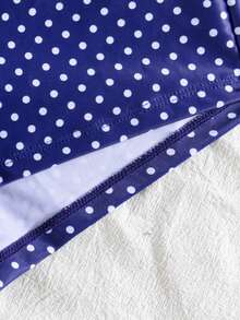 wohenmeili Bộ bikini gợi cảm buộc dây cổ, họa tiết chấm bi, dành cho nữ, thích hợp mặc đi biển mùa hè. - màu xanh hải quân và chấm trắng - Xem 6