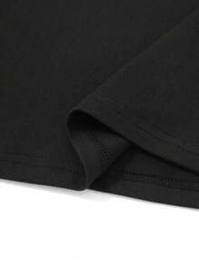 1 pieza [Oferta Especial de Vacaciones] Camiseta de Mujer con Estampado de Notas Musicales para Festival, Cuello Redondo Casual, Manga Corta para Primavera Verano, 100% Algodónropa de calor mujer - Negro - Ver 5