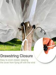 2pcs Fruit Tree Protection Net, With Zipper And Drawstring, Transparent Garden Anti-Bird & Insect Net Cover, Prevent Deer, Squirrel, Pest Damage For Plants And Flowers - Multicolor - View 5