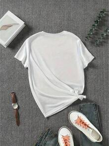 Camiseta estampada personalizada para mujer, de navegación marina, de manga corta, adecuada para todas las estaciones, ideal para actividades al aire libre, en casa y deportivas, regalo perfecto. Blusas Bonito 100% Algodón - Blanco - Ver 3