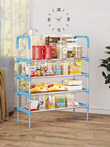 1pc Multi-Color Stackable & Expandable Shoe Rack With Handle, Space-Saving Design, Made Of Lightweight Metal, Easy To Install, Perfect For Entryway Shoe Storage, Essential For Daily/Travel Shoe Organization, Multi-Functional Shoe Storage Solution For Home, Bedroom And Closet, Back To School & Moving Essential - Multicolor - View 8