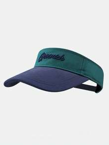 1pc Contrast Color Open Top Baseball Cap, Unisex Summer Sports Running Tennis Hat, Sun Protection Sunshade Hat, High Ponytail Compatible, - G Visor - View 7