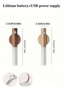 極簡胡桃木感應壁燈，可充電智慧調光 LED 夜燈，300mAh 無線壁燈，適用走廊、樓梯間、臥室，室內氛圍照明，Ins 風居家裝飾，易安裝家用燈 - 彩色 - 查看 7