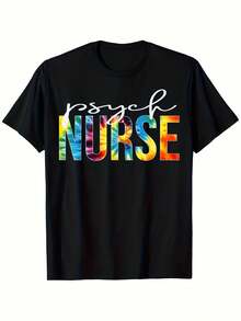 Camiseta Tie-Dye de Agradecimiento para Enfermeros Psicólogos - 100% 180g, Cuello Redondo, para Hombres y Mujeres, Unisex, Corte Regular, Tallas S-XXXL, Ropa Casual y de Trabajo para Todas las Temporadas, Regalo para Enfermeros, Papá, Mamá, Amigos - Negro - Ver 6