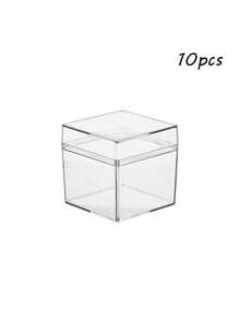 20 piezas Cajas de regalo con tapa transparente, cajas de embalaje de regalo a juego vacías, cajas cuadradas de almacenamiento y exhibición de joyas, cajas de almacenamiento de joyas multifuncionales adecuadas para accesorios, alimentos y dulces para exhibición en el hogar - 5*5*5 cm - Ver 8