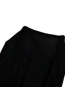 Vestido corto asimétrico con nudo en la cintura para mujer - Negro - Ver 4
