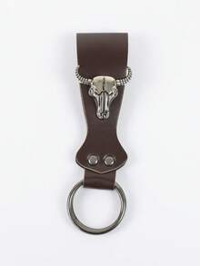 1 pieza Clip de elevación de falda de cuero con cráneo de toro occidental, sujetador de vestido estilo vaquero renacentista, accesorio de disfraz medieval ajustable para LARP, mercado renacentista, Halloween y cosplay (el cinturón no está incluido) - A - Ver 3