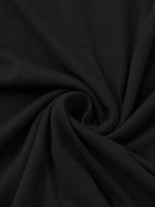 Chaqueta ligera de unicolor de estilo minimalista para mujer, adecuada para el uso diario en primavera/otoño - Negro - Ver 5