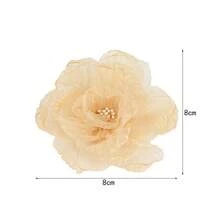 2pcs/Set Fashion Organza Chiffon Flower Hair Clips, Suitable For Outing, Vacation, Girlfriend, Family Use - Pink - View 2