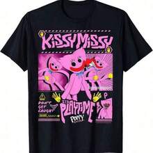 2026 Nueva Camiseta de Moda para Mujer y Hombre, Camiseta Negra, Camisetas para Niños, Ropa para Niñas, Ropa para Adolescentes, Camiseta Poppy Playtime Kissy Missy Don't Get Caught It's Playtime, Camisetas para Mujer, Adecuadas para Usar al Jugar, Camiseta Gráfica para Hombre, Conjuntos de Vacaciones para Mujer, Vacaciones para Niñas, Ropa de Vacaciones para Hombre, Conjunto para Parejas, Ropa para Niñas, Conjuntos para Hombre, Ropa para Mujer, Camiseta de Anime para Hombre, Tallas de S a XXXL, Camisetas Deportivas, Camisetas de Verano, Diseño Unisex, Conjuntos Familiares a Juego, Regalo para el Último Día de Clases, Día Mundial del Medio Ambiente, Día de la Bandera Haitiana, Día del Padre - Negro - Ver 1