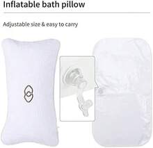 YUET Anti-Slip Non-Slip Bathtub Pillow Home Spa Bath Inflatable Cushion Head Neck Back Shoulders Rest Relax Suction Cup Bathroom Support For Hot Tub Luxurious Headrest - White - View 8