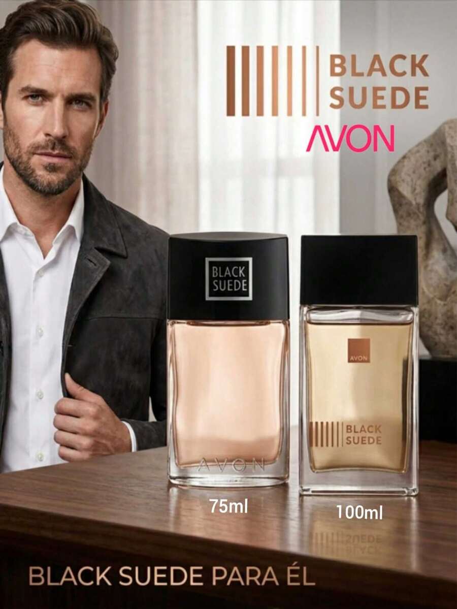 Avon Linea de aromas, BLACK SUEDE, Colonia en spray para caballero, AV, - Black Suede - Ver 1