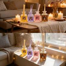 Kit de difusor de aceites esenciales con aroma floral, elegante, difusión de fragancia duradera, aceite esencial recargable, ideal para el dormitorio, el salón y la oficina, difusor de aceites esenciales, regalo perfecto para el Día de la Madre, San Valentín, cumpleaños y Navidad - durazno - Ver 2