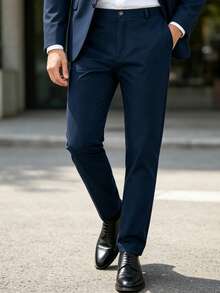 Officeau Men's Spring/Summer Casual Formal Dress Pants, Suitable For Banquets, Parties, Gatherings, Daily Wear, Home, Outings And Formal Occasions - Royal Blue - View 3