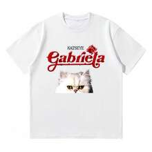 Camiseta de manga corta Streetwear cómoda para mujer KatKatsey Gabriela 2025 New camiseta Hip - Hope - Blanco - Ver 1