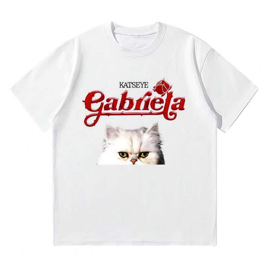 Camiseta de manga corta Streetwear cómoda para mujer KatKatsey Gabriela 2025 New camiseta Hip - Hope - Blanco - Ver 1