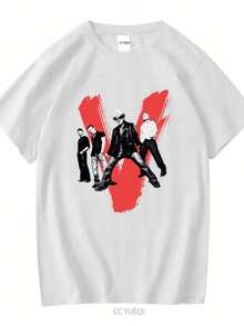 Women's Shirts 2026 Y2K U2 T Shirt Australia Vertigo Tour Post Punk Band Men's Women Medium Long Or Short Sleeves Vintage Washed Fashion Stylish - 白色 - 查看 1