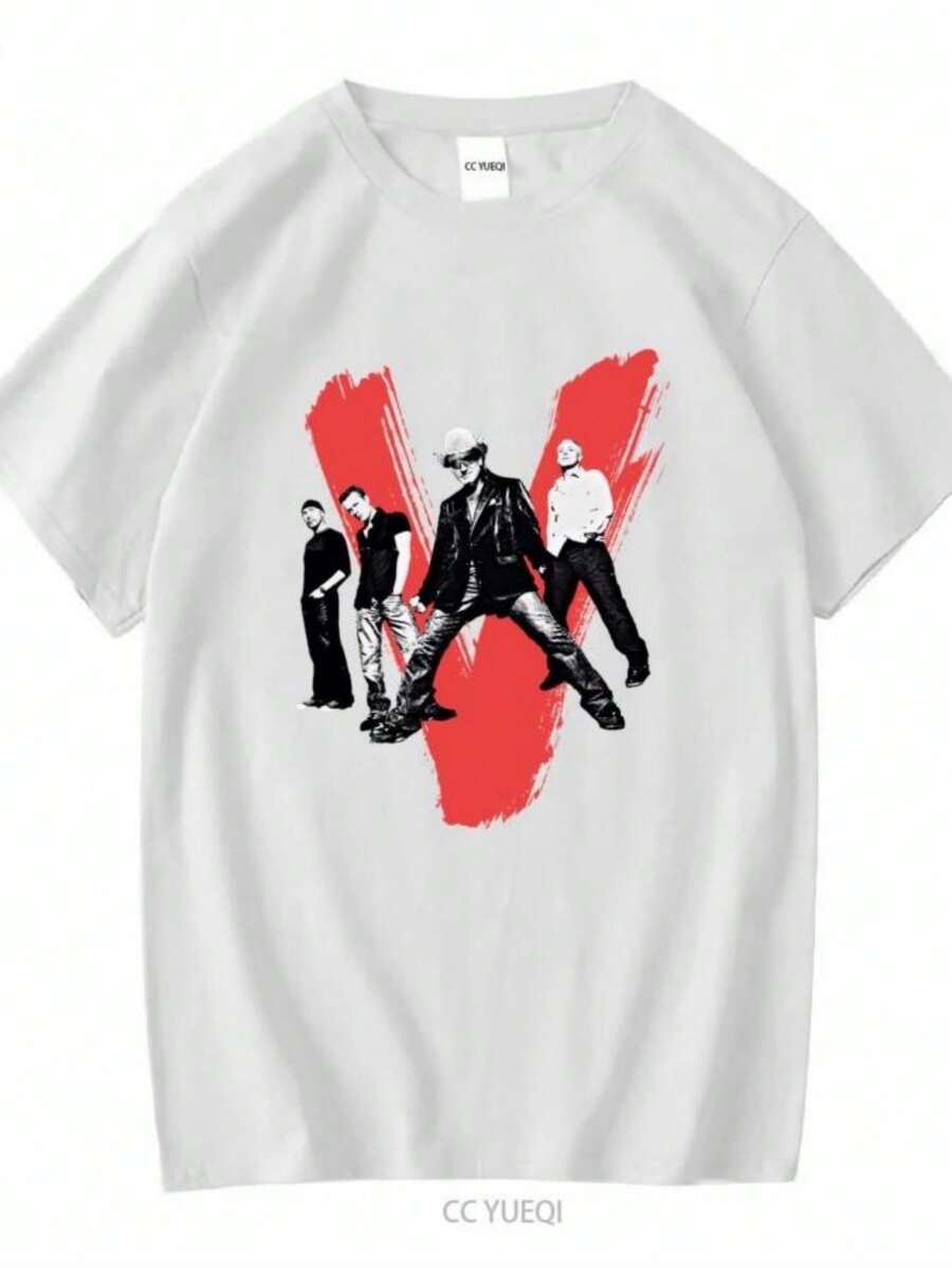 Women's Shirts 2026 Y2K U2 T Shirt Australia Vertigo Tour Post Punk Band Men's Women Medium Long Or Short Sleeves Vintage Washed Fashion Stylish - 白色 - 查看 1