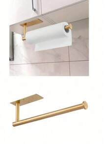 Giá đỡ khăn giấy tự dính gắn tường - Thích hợp cho nhà bếp, phòng tắm và nhà vệ sinh; Dễ dàng lắp đặt. - C-vàng - Xem 4