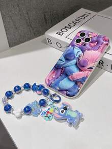 Disney Lilo & Stitch Phone Case With Stitch And Angel Charm And Stitch Lanyard - Cute Stitch And Angel Protective Case With Hugging Pose And Purple Background Design, Equipped With Delicate Stitch Decorative Lanyard And Beaded Bracelet For Easy Carrying, Compatible With IPhone 17, 16, 15, 14, 13, 12, 11 Pro Series, Ideal For Birthdays, Holidays, Anniversaries, Graduation Gifts, Or Any Special Occasion To Surprise Family, Friends, Classmates, And Loved Ones. - 白色 - 查看 7