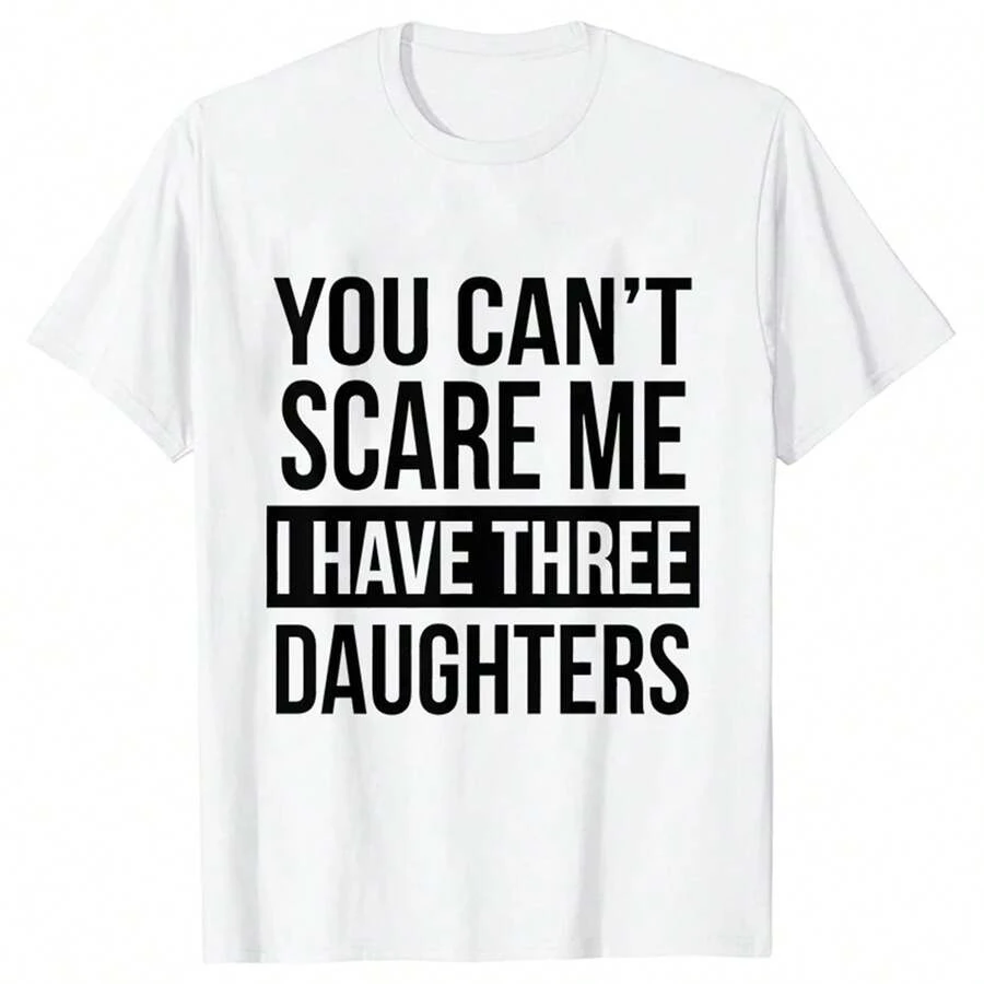Camisetas para hombre Camiseta con estampado divertido Papá Papá Hijas Ropa extragrande Camisetas de manga corta Niños Camiseta linda con broma Camisetas para hombre - Blanco - Ver 1
