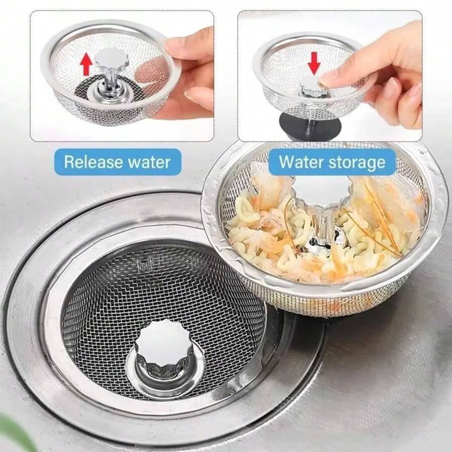 1個不鏽鋼水槽濾網,通用廚房水槽排水過濾器,防臭排水蓋,廚房水槽塞子 - 彩色 - 查看 1