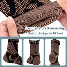 1pc Breathable Elastic Nylon Ankle Sleeve, Containing Copper Ion Support, Suitable For Basketball, Running And Hiking, Provides Ankle Joint Support - Black - View 5