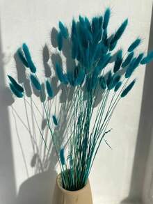 60pcs-16.5 Inch Artificial Bunny Tail Grass, Home Decor Artificial Bunny Tail Grass Branches, Suitable For Bohemian Flower Arrangement, DIY Handicrafts, Home Kitchen And Wedding Decoration, Christmas Decoration, Christmas Thanksgiving Decoration, DIY Wreath Decoration - Peacock Blue - View 2