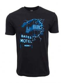 Unisex T-shirt med Motel-tryck, Unisex Casual Retro T-shirt, herr-t-shirts, herrkläder, herr-set, herr-t-shirt, herrartiklar, vardagsklänningar för kvinnor, dam-set, eleganta blusar, dam-t-shirts, damklänning - Svart - Visa 6