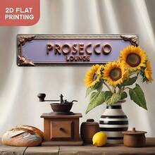 Biển hiệu phẳng 2D - Phong cách cổ điển, chữ "Prosecco Lounge", kích thước 10x40cm (3.9x15.7 inch) - Lý tưởng để trang trí nhà cửa, phòng tắm, nhà bếp, văn phòng hoặc quán cà phê, cũng là một lựa chọn quà tặng tuyệt vời. - A - Xem 4