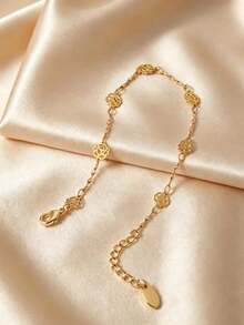 1 pieza Brazalete de corona floral con diseño cruzado de moda - Amarillo Oro - Ver 3