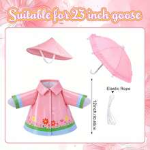 ポーチガチョウのレインコート衣装 夏用レインコート服 傘と帽子付き 23インチ芝生ガチョウ像用 - 紫 - チェックする 8