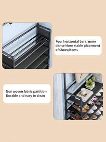 1pc Multi-Functional All-In-One Coat Rack, Shoe Rack, Storage Rack, Movable And Easy To Assemble, Suitable For Living Room, Entryway, Bedroom, Study, Office, Holiday Gift, Christmas Gift, Children's Gift - Multicolor - View 6