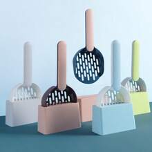 Plastic Cat Litter Scoop With Base, Self-Cleaning Cat Litter Box Scoop, Kitten Toilet Cleaning Tool, Cat Supplies - Multicolor - View 2