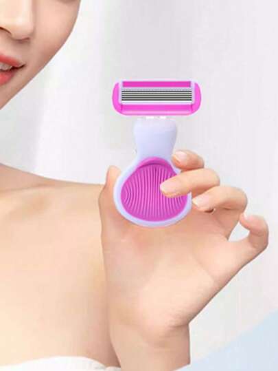 Women's Painless Hair Removal Razor, Suitable For Underarms, Legs And Bikini Area, Portable Manual Shaver, Pink Manual Shaver, Women's Bikini Manual Shaver Blade, 5-Layer Blades, Stainless Steel Replaceable Shaver Head, Pink Shaver Head, Essential Gift For Girls Traveling, Suitable For Beach, Vacation, Travel And Business Trip