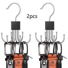 1/2pcs 6-In-1 Rotating Hanger: Wardrobe Belt Organizer Rack - Door Hanger - Multifunctional Waist Belt Hanger For Ties, Scarves, Bags - View 11