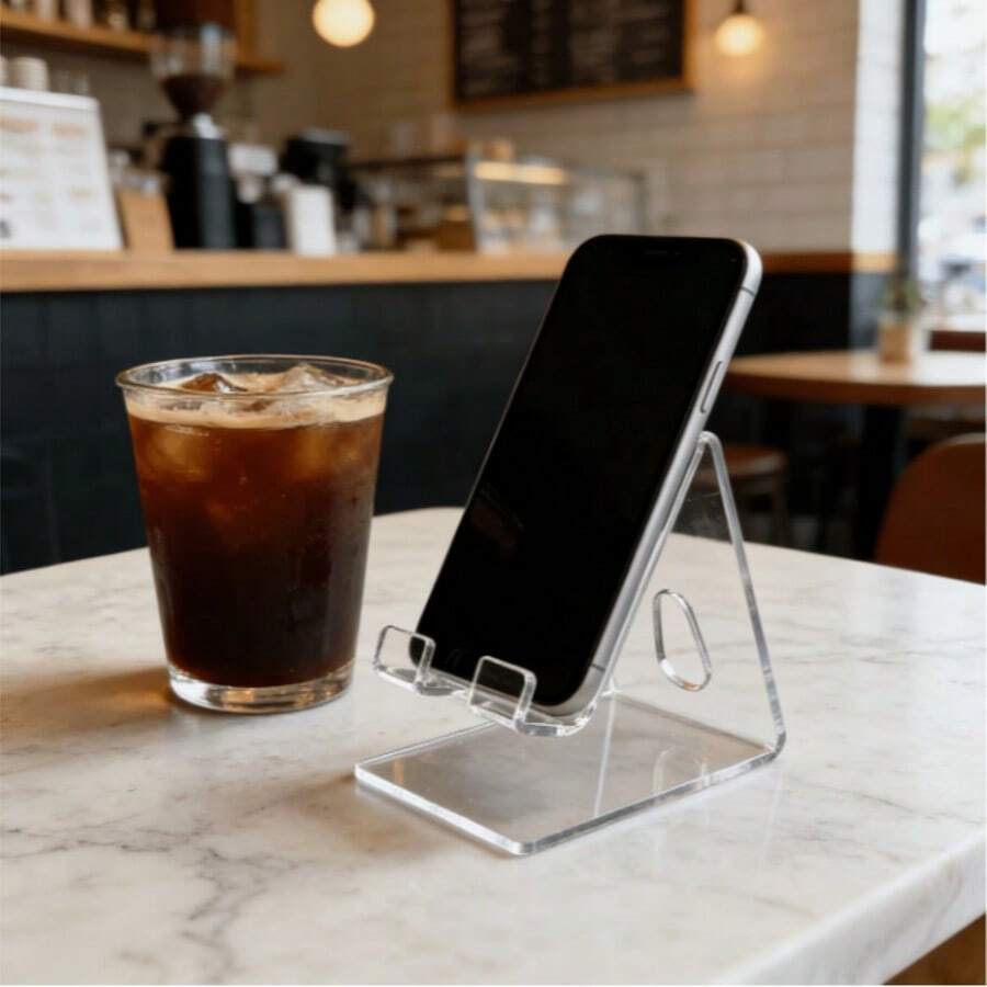 4/2/1pc Premium Desktop Phone Stand, Slouchy Bracket, Common Transparent Display Stand, Acrylic Phone Holder - A - View 1