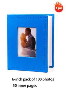 100-Page Large Capacity Creative Photo Album, 6-Inch Fabric Surface, Suitable For Family, Fashionable Wedding And Family Photo Memorial Album, Living Room, Office Decoration, Mother's Day Spring Gift - Multicolor - View 13