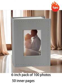 100-Page Large Capacity Creative Photo Album, 6-Inch Fabric Surface, Suitable For Family, Fashionable Wedding And Family Photo Memorial Album, Living Room, Office Decoration, Mother's Day Spring Gift - Multicolor - View 23