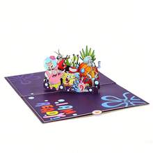 Miniso 1张小黄人3D立体生日贺卡，《神偷奶爸》主题生日快乐立体贺卡，带信封，可爱香蕉小黄人设计，粉丝完美生日礼物 - E - 查看 4