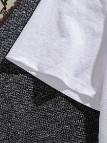 T-shirt a maniche corte da uomo taglie forti e alte con stampa grafica "Chris Knows everything" per la vita di tutti i giorni. - Bianco - Visualizzare 3