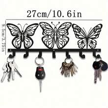HELLOYOUNG Butterfly Shaped Wall Mounted Key Holder With Shelf, Adhesive Entryway Organizer Cute Aesthetic Decor For Hallway Bedroom Office Dorm, Functional Wall Art Housewarming Gift, Wall Art Room Home Decor - TY7202 - View 5