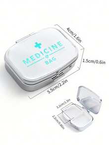 Square Pill Box, Printed With Capsule, Tablet, Letter, Medicine Bottle Patterns, Portable Medication Storage Compartment, Mini Metal Storage Box, Portable Jewelry And Pill Box, Travel Pill Box, Large Capacity Compartment, Weekly Medication Organizer, Suitable For Daily Medication And Vitamins, Essential For Doctors And Nurses, Emergency Needs, Travel, Hiking Emergency Rescue, Personalized Creative Gift With Cartoon Logo, Only Empty Box - Multicolor - View 11