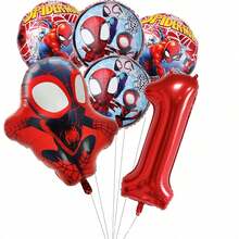 Set Balon Foil Merah Bertema, Balon Karakter Superhero, Dekorasi Pesta Ulang Tahun, Pesta Bertema - Seperti yang ditunjukkan pada gambar. - View 18